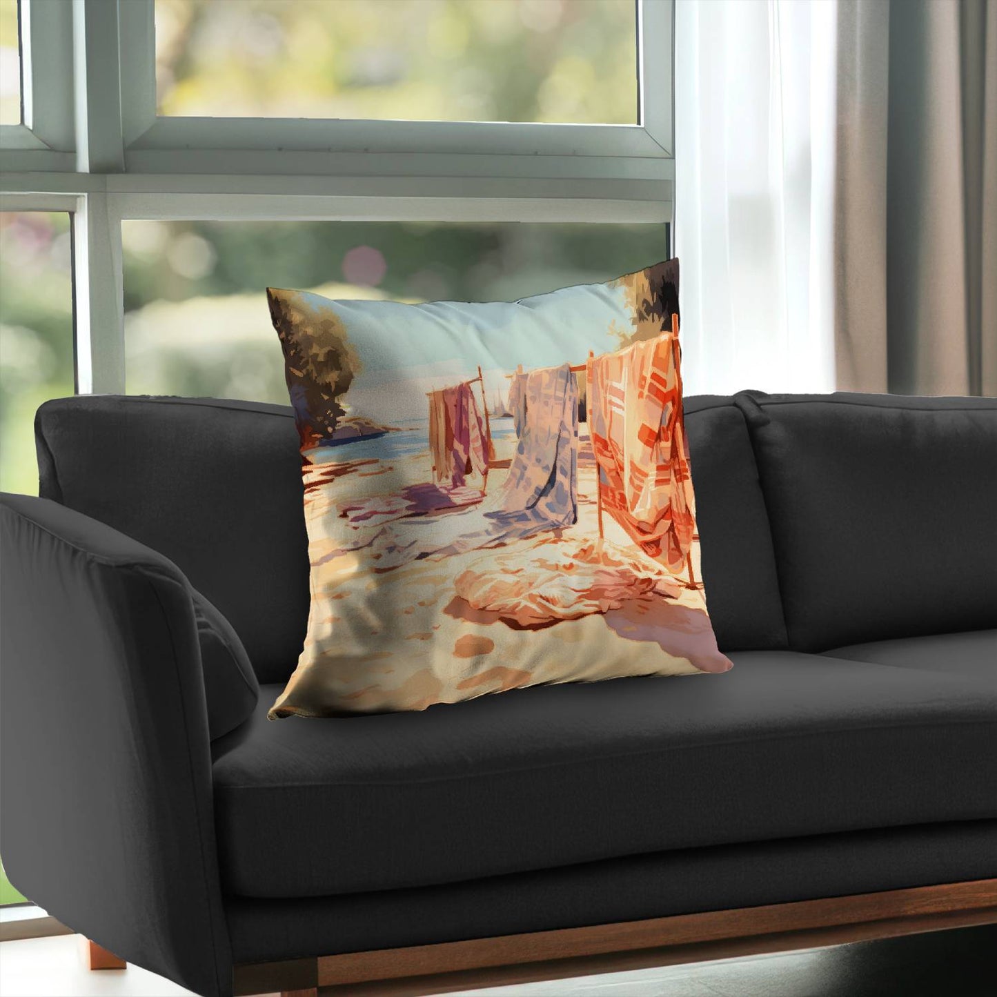Warm Sands Poly Twill Throw Pillow - Cozy Home Decor Accent