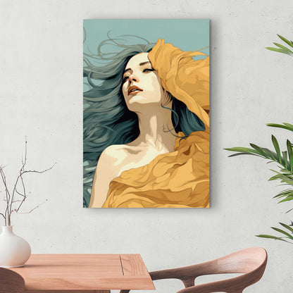 Sensual flow - Beige Canvas Art for Elegant Home Decor