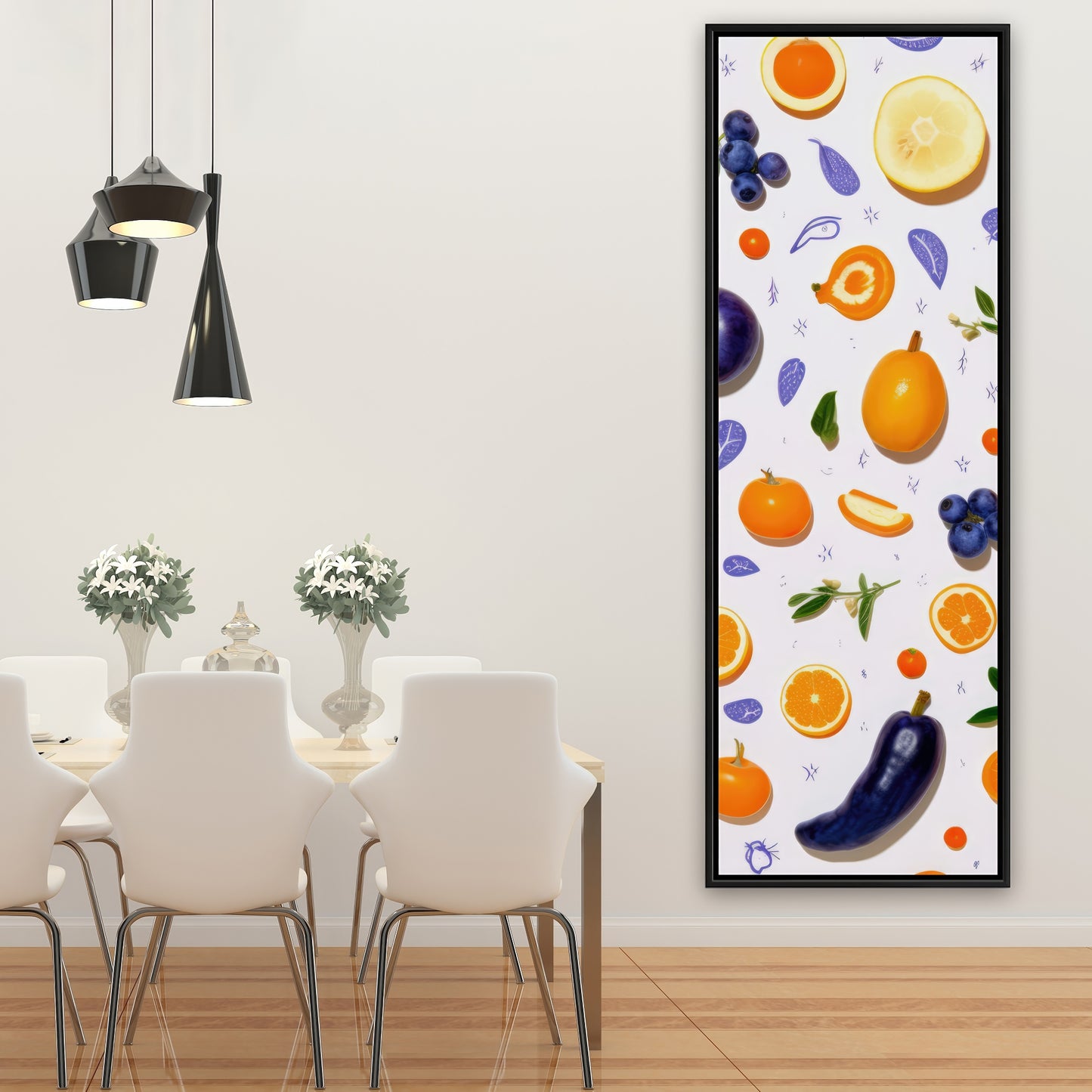 Orange and purple - 36"x36" Framed canvas