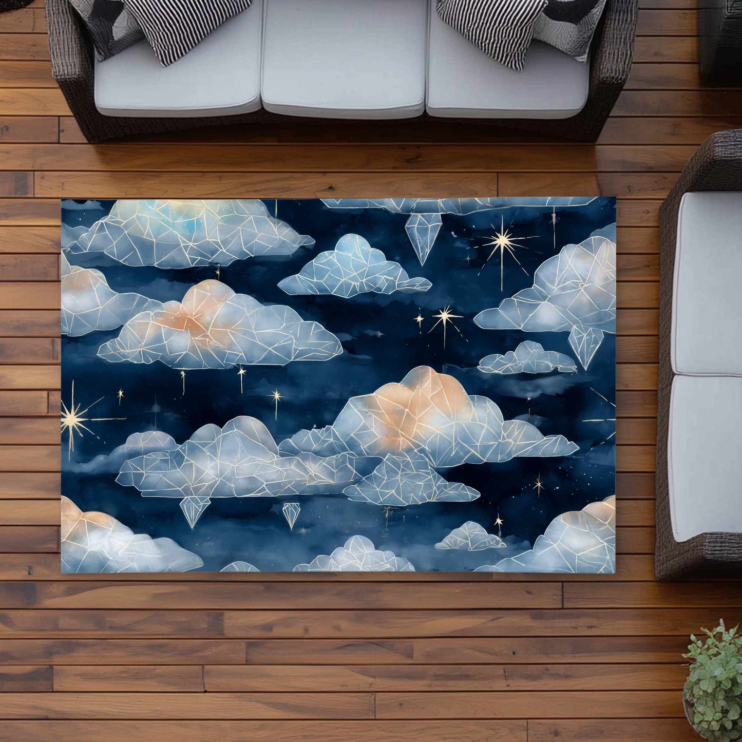 Tapis d'extérieur Nuages de cristal célestes | Décoration chic