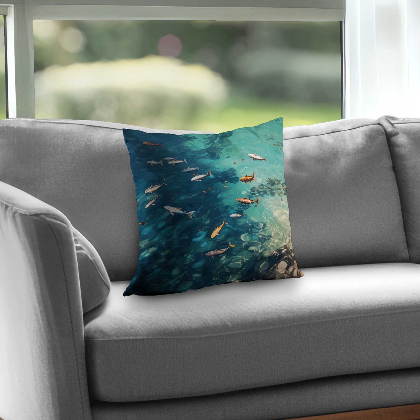 Swim Ahead Poly Twill Throw Pillow Insert for Home Decor