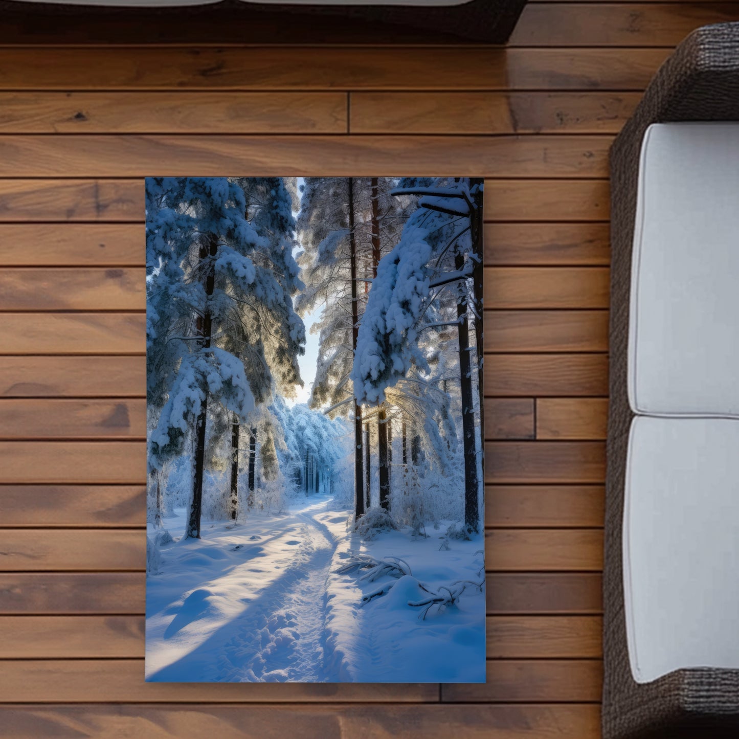 Snowy Path Brown Outdoor Area Rug | Home Decor Essentials