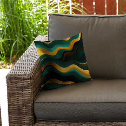Golden Harmony Poly Twill Throw Pillow | Home Decor Accent