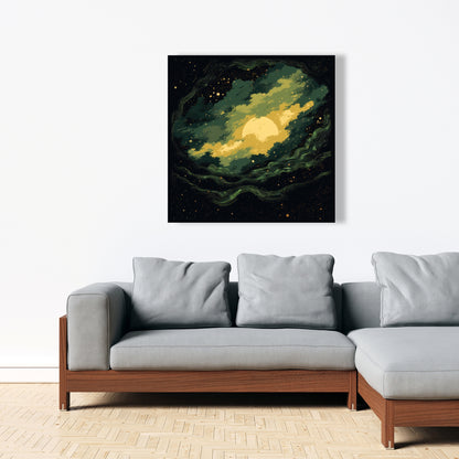Cloudy Star - Yellow Canvas Home Decor for Bright Spaces
