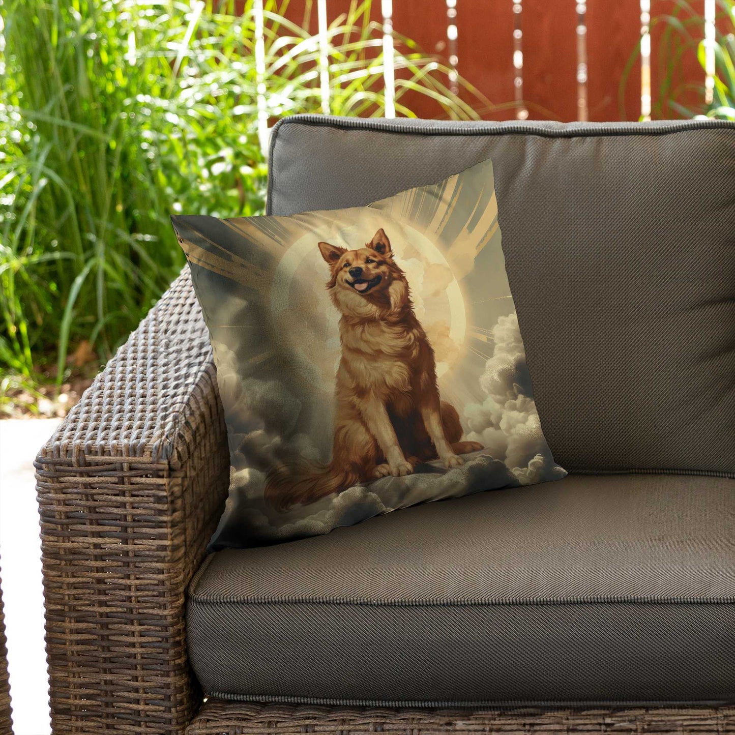 Man's Best Angel Poly Twill Throw Pillow | Home Decor Accent
