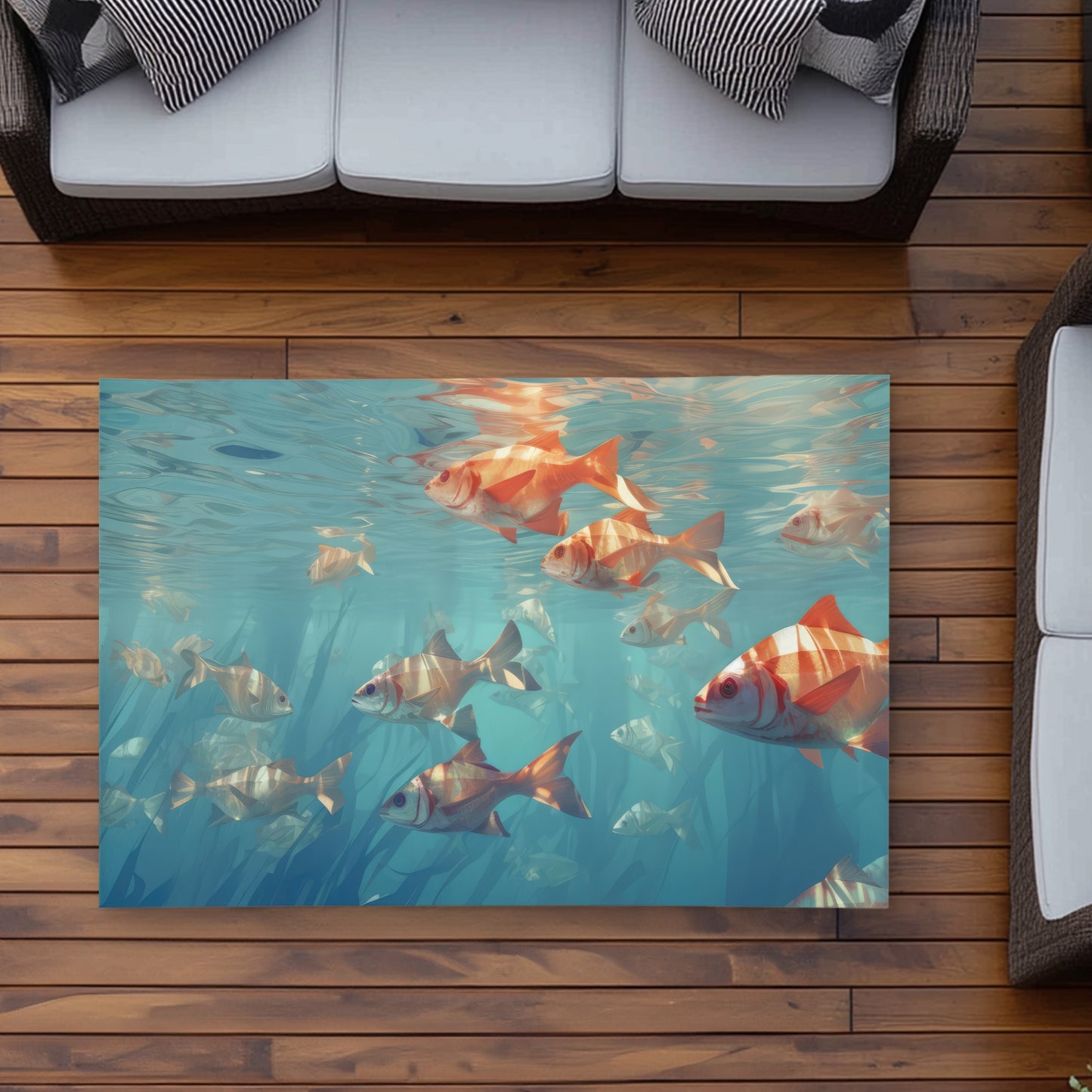 Surface tension Blue Outdoor Area Rug for Home Decor | Stylish