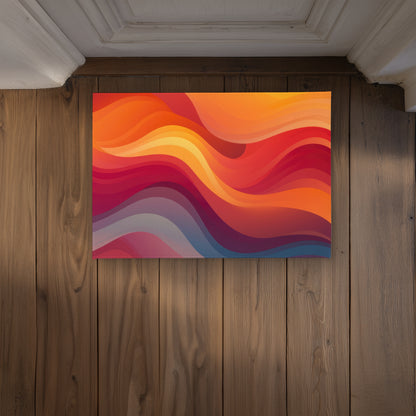 Sunlit Fog Orange Indoor Outdoor Door Mat - Home Decor