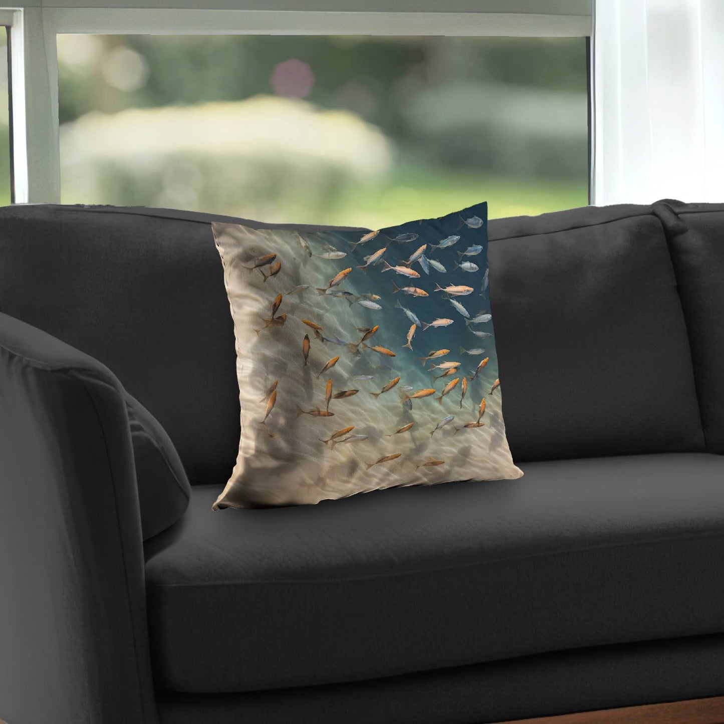 Away from the sand - Throw pillow - Print on demand