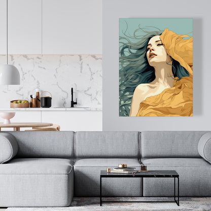 Sensual flow - Beige Canvas Art for Elegant Home Decor