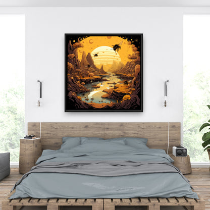 Hive Mind - Black Framed Canvas Art for Home Decor