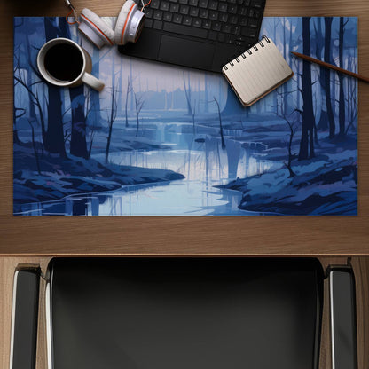 Cold and Muddy Blue Desk Mat - Stylish Home Decor Accessory