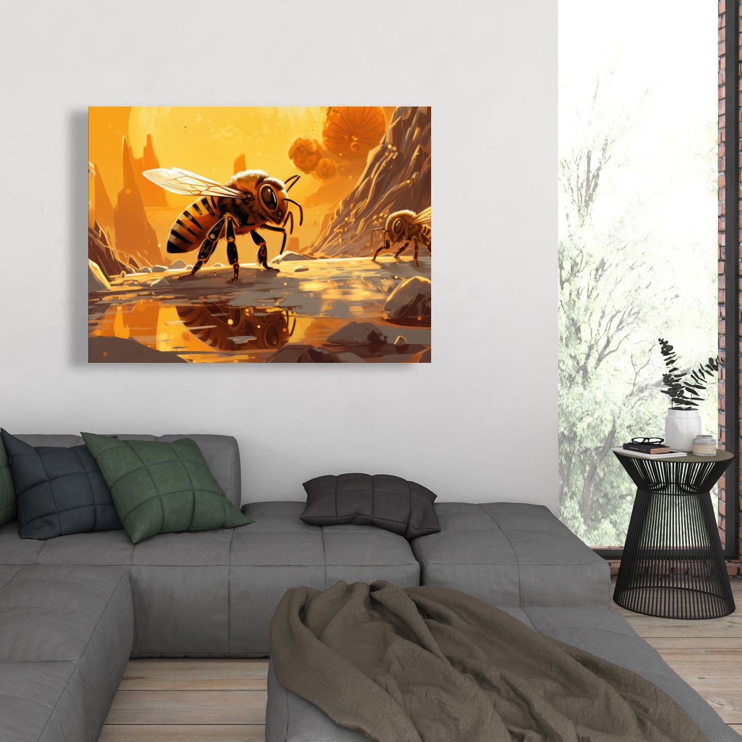 Bee world - 32"x32" Canvas