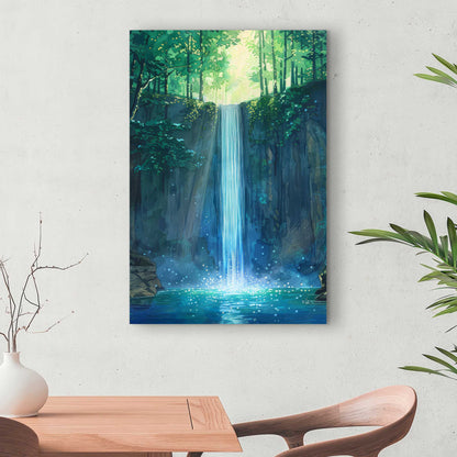 Waterfall Gray Canvas Art for Elegant Decor | Modern Design