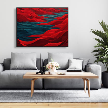 Red Sea - Red Framed Canvas Art for Home Decor