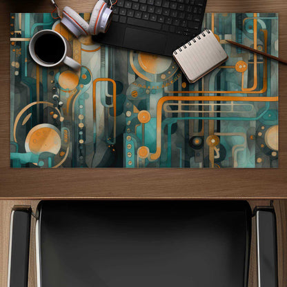 Astrological Machinery Gold Desk Mat | Home Decor Essential