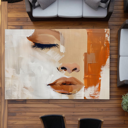 Tapis d'extérieur à moitié couvert | Décoration élégante pour terrasses