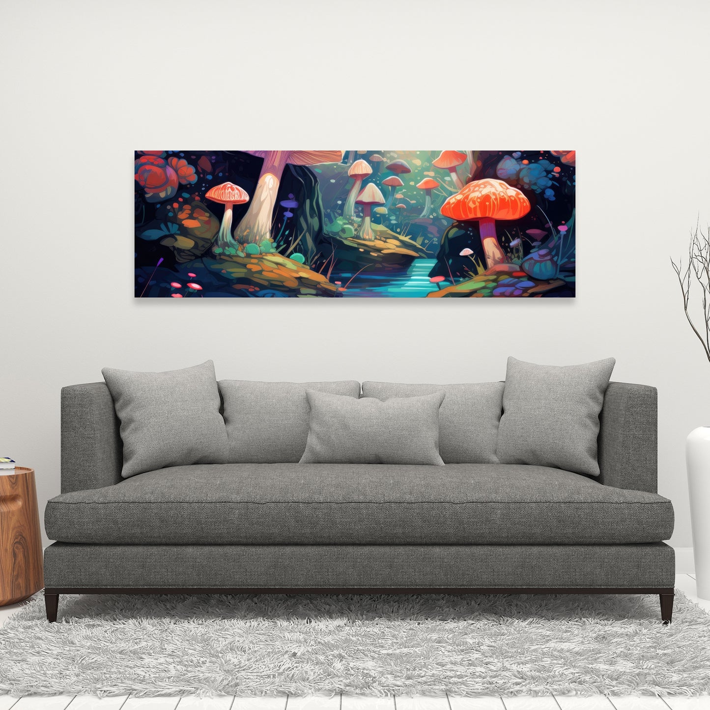 Whimsical Forest Red Canvas - Unique Home Decor Art Piece