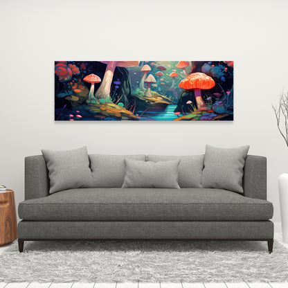 Whimsical Forest Red Canvas - Unique Home Decor Art Piece