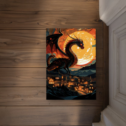 Imminent Destruction Orange Indoor Outdoor Door Mat | Decor