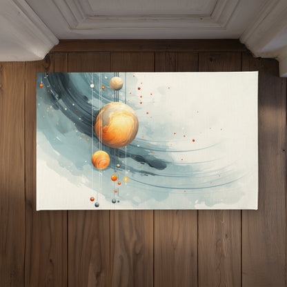 Hanging Planets Blue Indoor Outdoor Door Mat | Home Decor