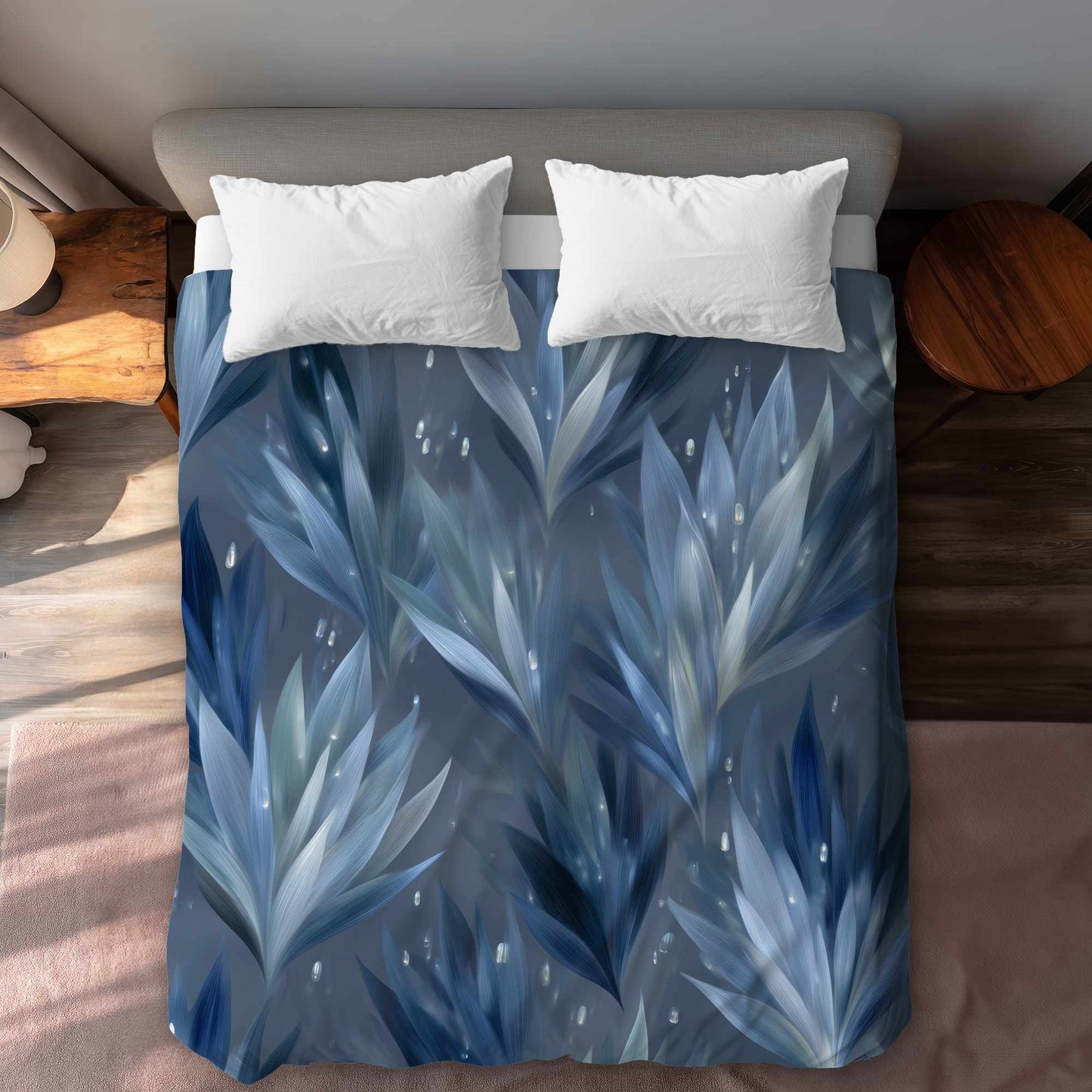 Housse de couette Feuilles glacées | Linge de lit élégant pour la maison