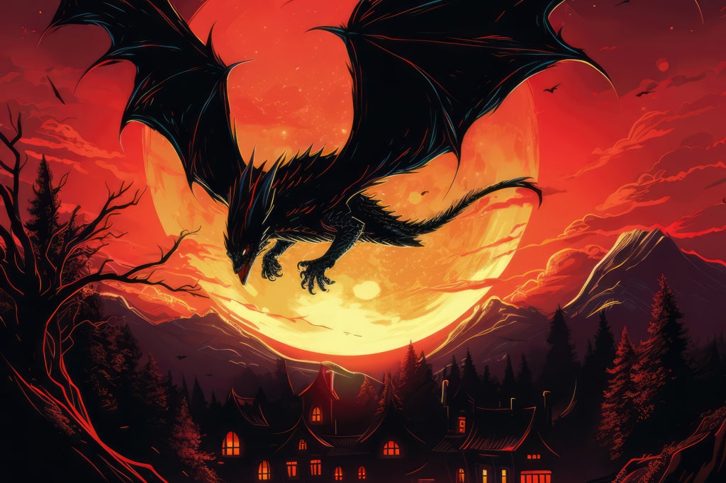 The dragon's wrath - Orange outdoor area rug for home decor