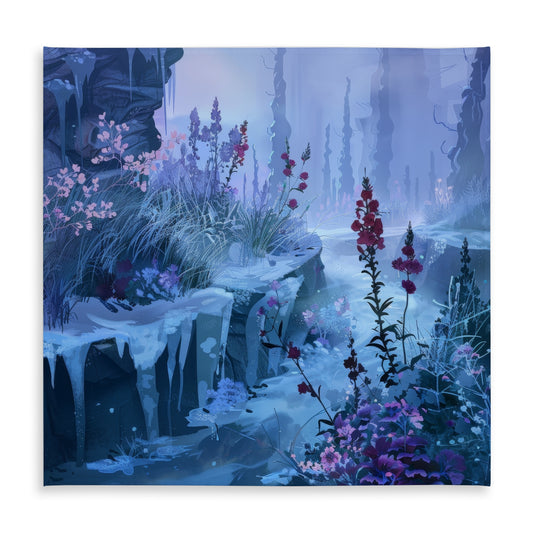 Valley of Ice - Pink Indoor/Outdoor Tablecloth