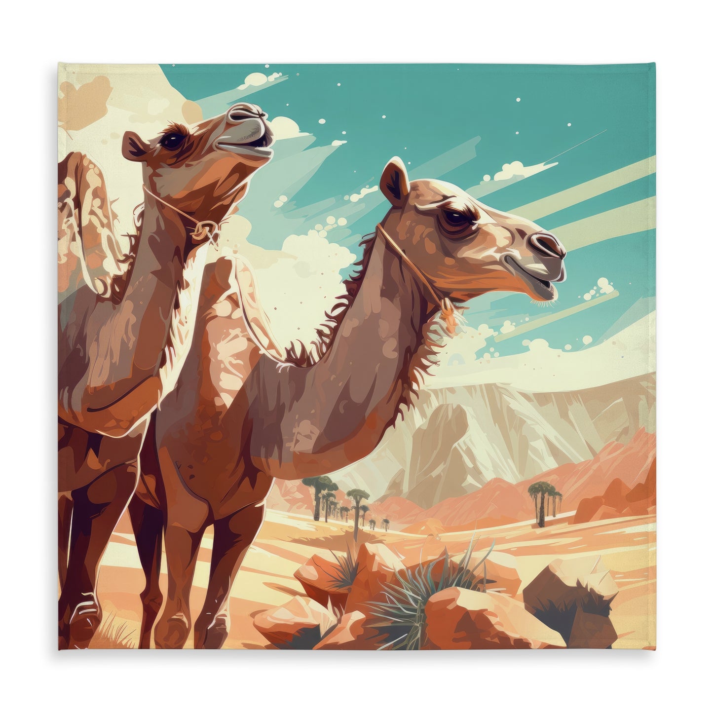 Two Camels Brown Indoor Outdoor Tablecloth | Home Decor