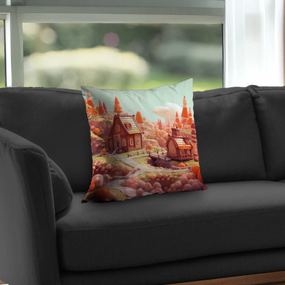 Coussin décoratif en sergé vert Toy Town pour la maison