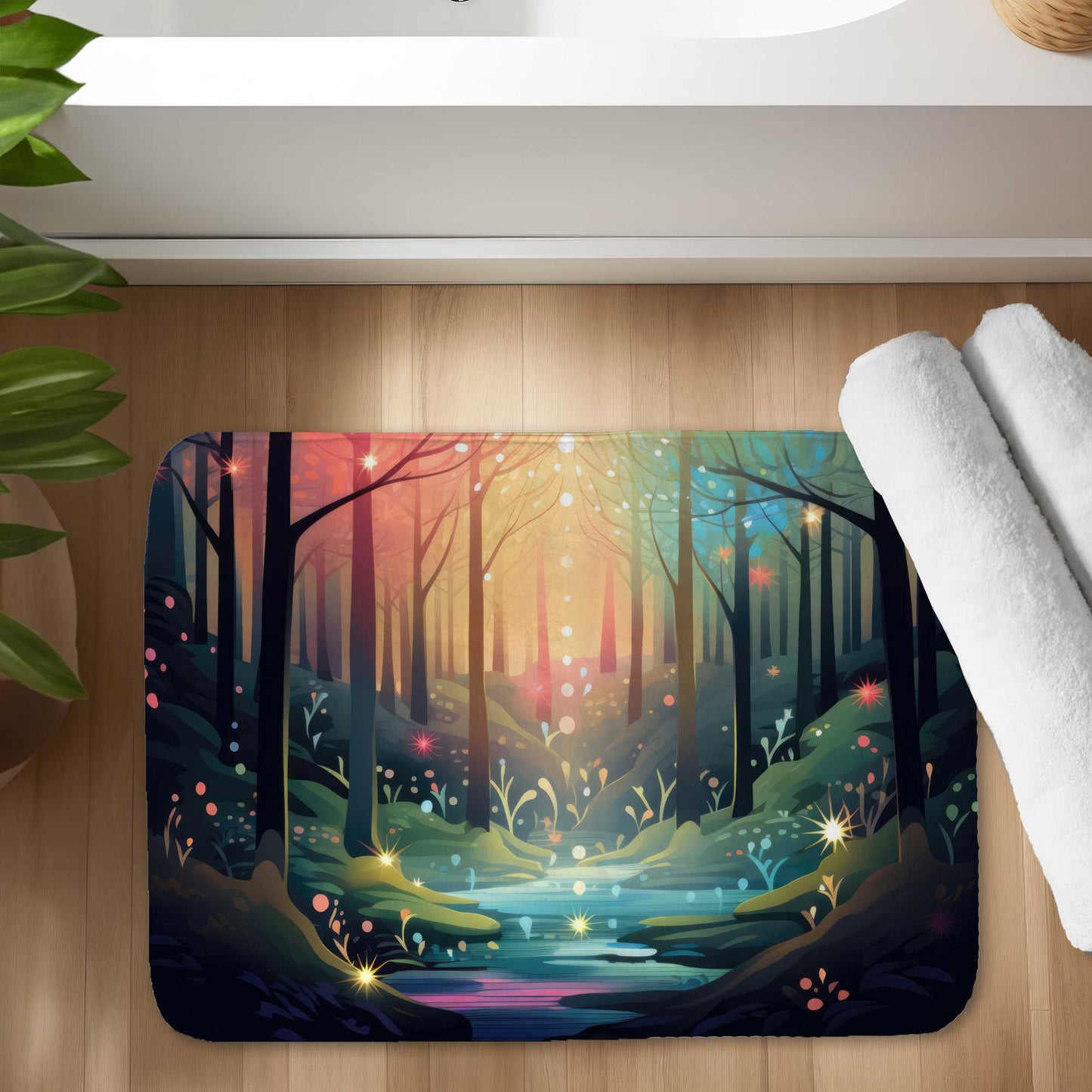 Magical Forest Bath Mat | Cozy Home Decor for Your Bathroom