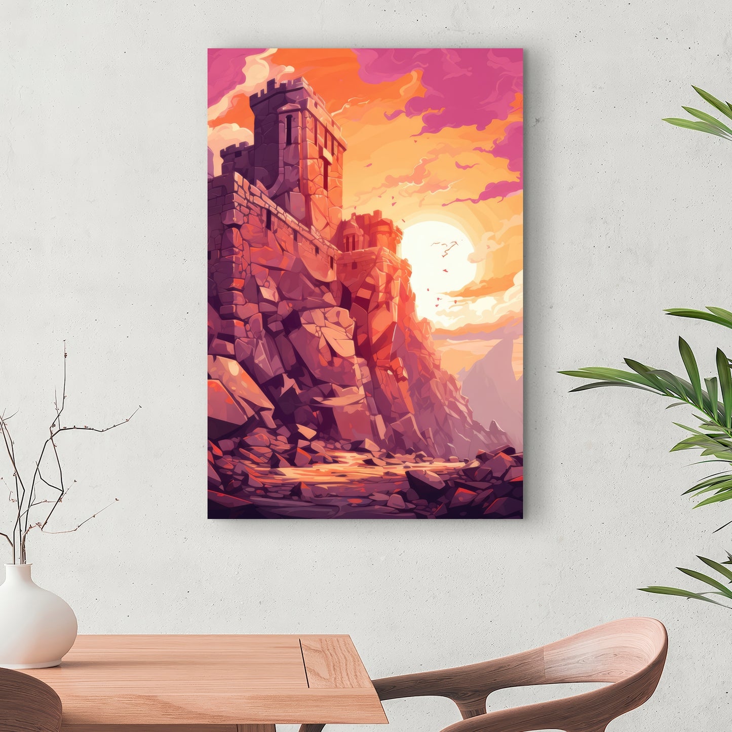 The Setting Rampart - White Canvas for Home Decor | Stylish Art