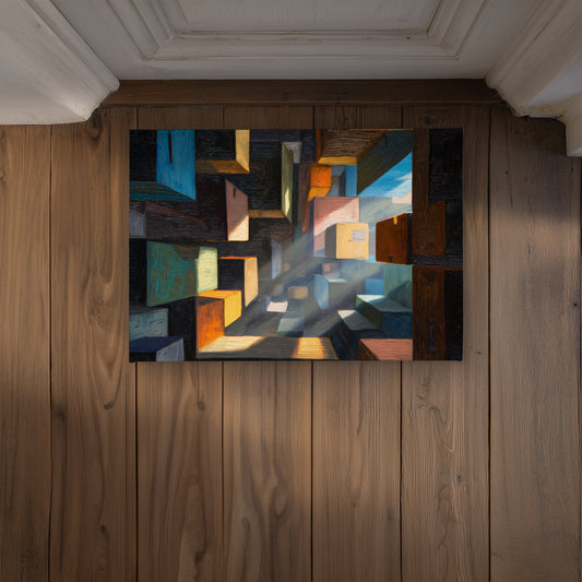 Boxed up Yellow Indoor Outdoor Door Mat - Decor Essential