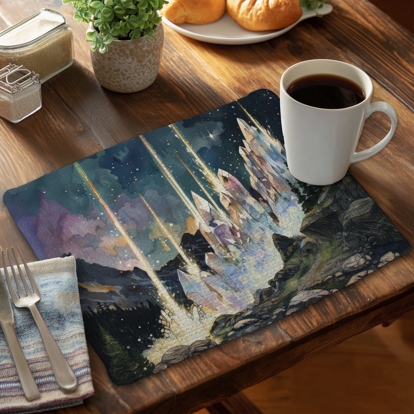 Magical beams - Braided Polyester Placemats for Home Decor