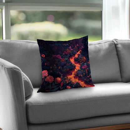 Flowing magma poly twill throw pillow | Home decor accent