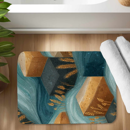 Tapis de bain Golden Harvest Flow | Un accent décoratif élégant pour la maison