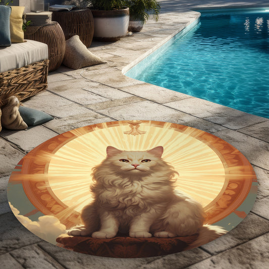 Infinite Carelessness Brown 5' Round Outdoor Area Rug | Decor