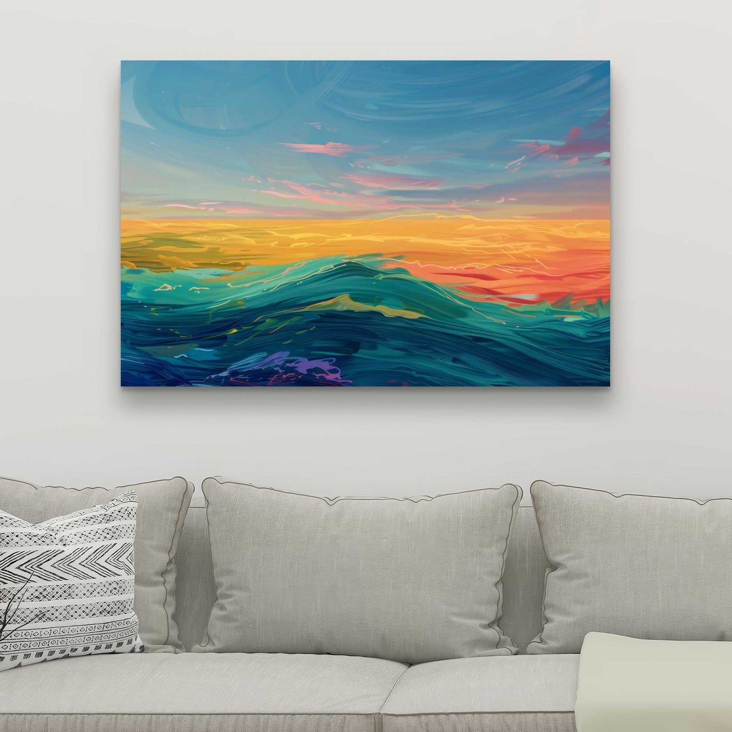 Watercolors Blue Canvas Art for Home Decor - Elegant Design