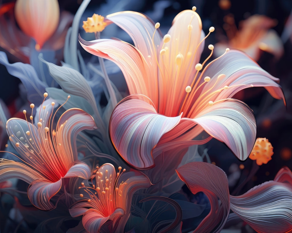Astral bloom - Framed Canvas - Print on demand