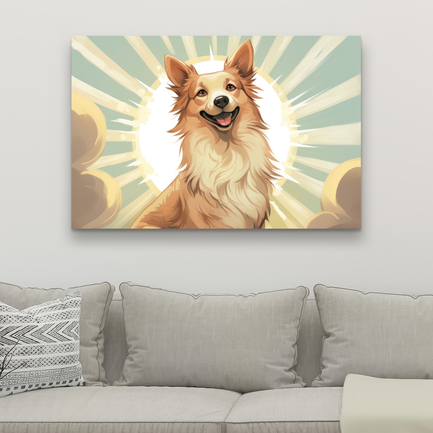Who's a good boy - Turquoise Canvas Wall Art for Home Decor