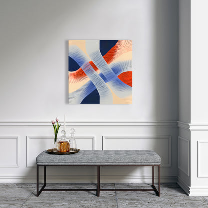 Abstract Threading - White Canvas Home Decor Art Piece