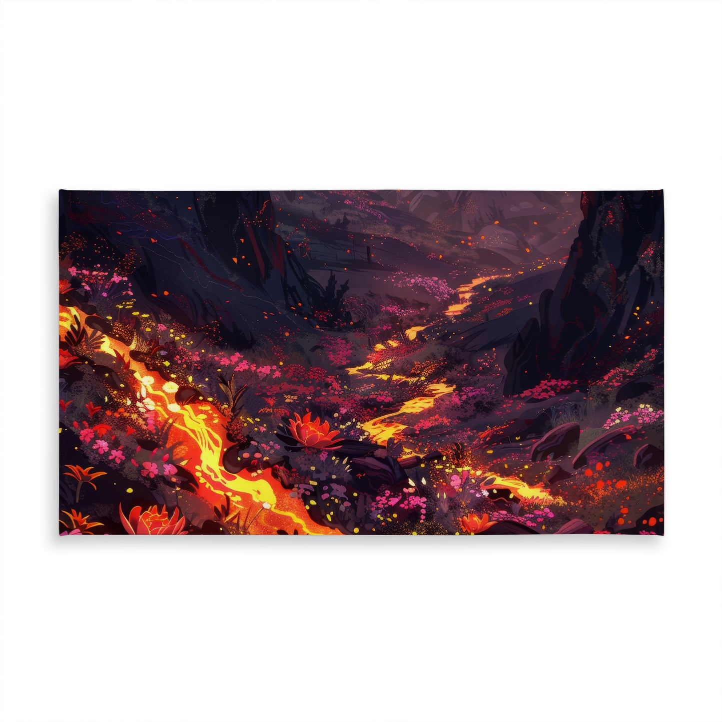 Bloom and Eruption Red Tablecloth - Indoor Outdoor Decor