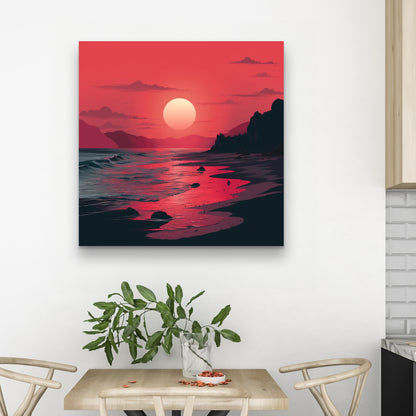 Red sky - 32"x32" Canvas