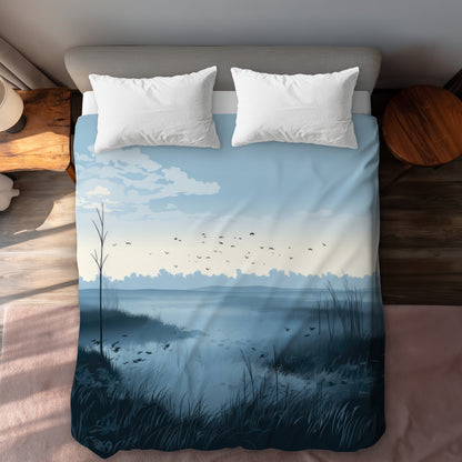 Evening Marsh Black Duvet Cover | Elegant Home Decor