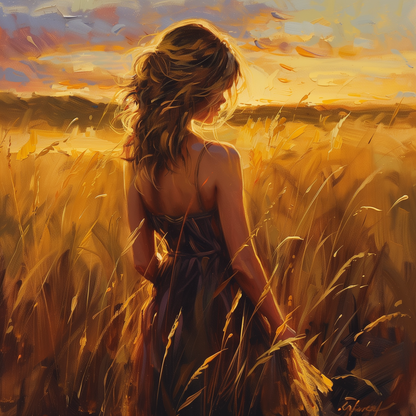 Warm Field - Yellow Framed Canvas for Home Decor | Art Print