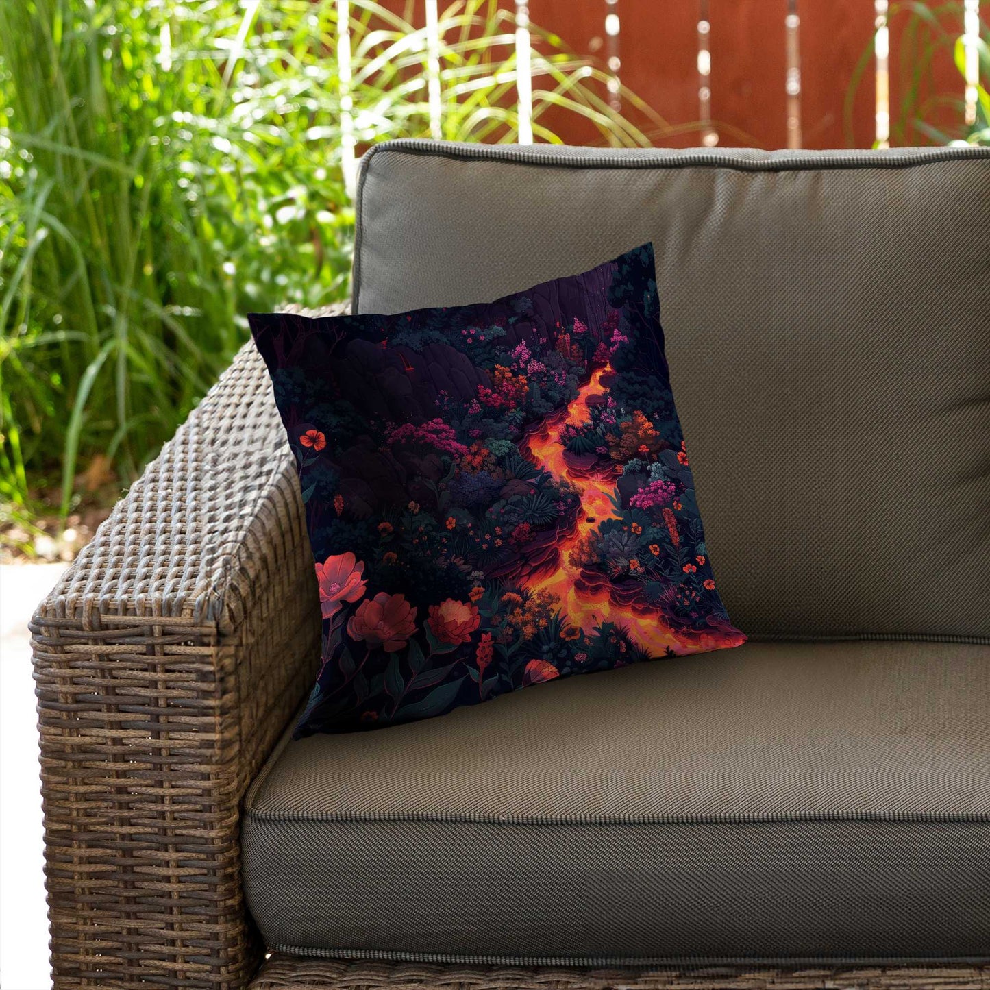Flowing magma poly twill throw pillow | Home decor accent