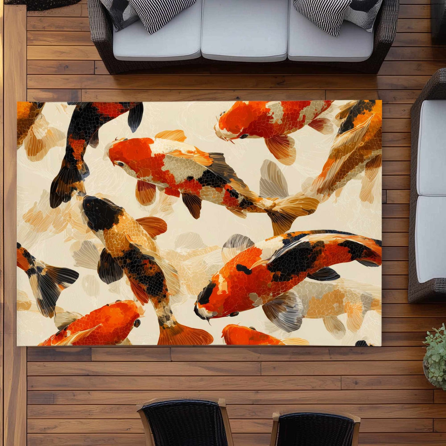 Koi Dance Flow Outdoor Area Rug | Stylish Home Decor