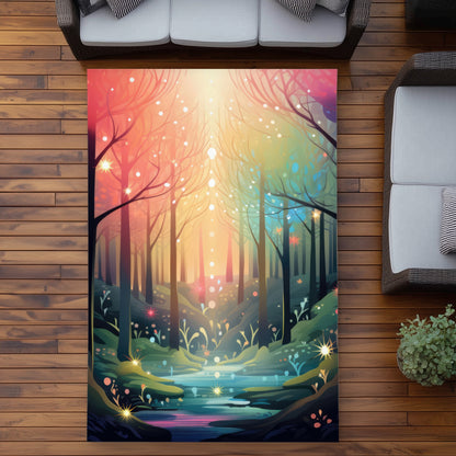 Magical Forest Outdoor Area Rug - Green Home Decor Accent