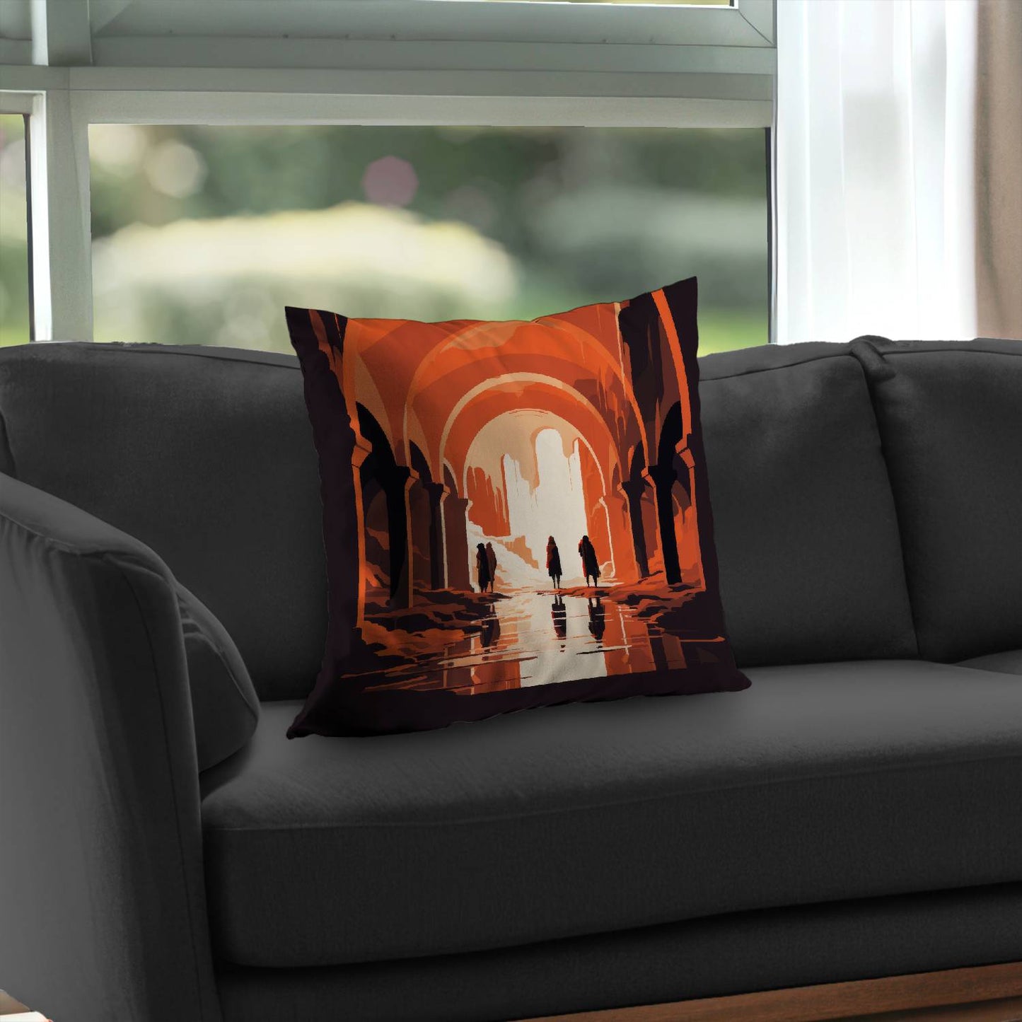 In the ruins - Throw pillow - Print on demand