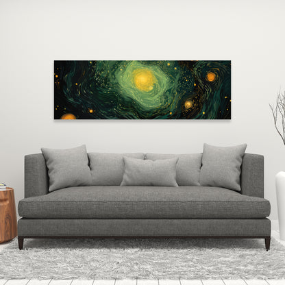 Illuminated in Space - Black Canvas Home Decor Art Print