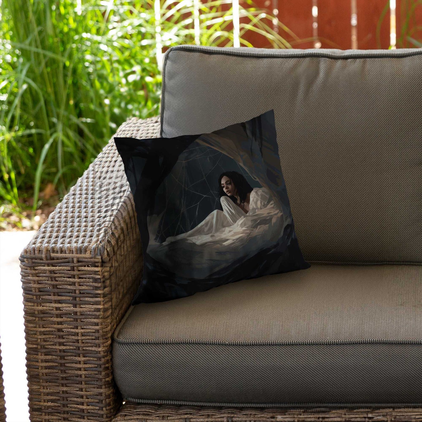 Spider princess Poly Twill Throw Pillow - Home Decor Accent